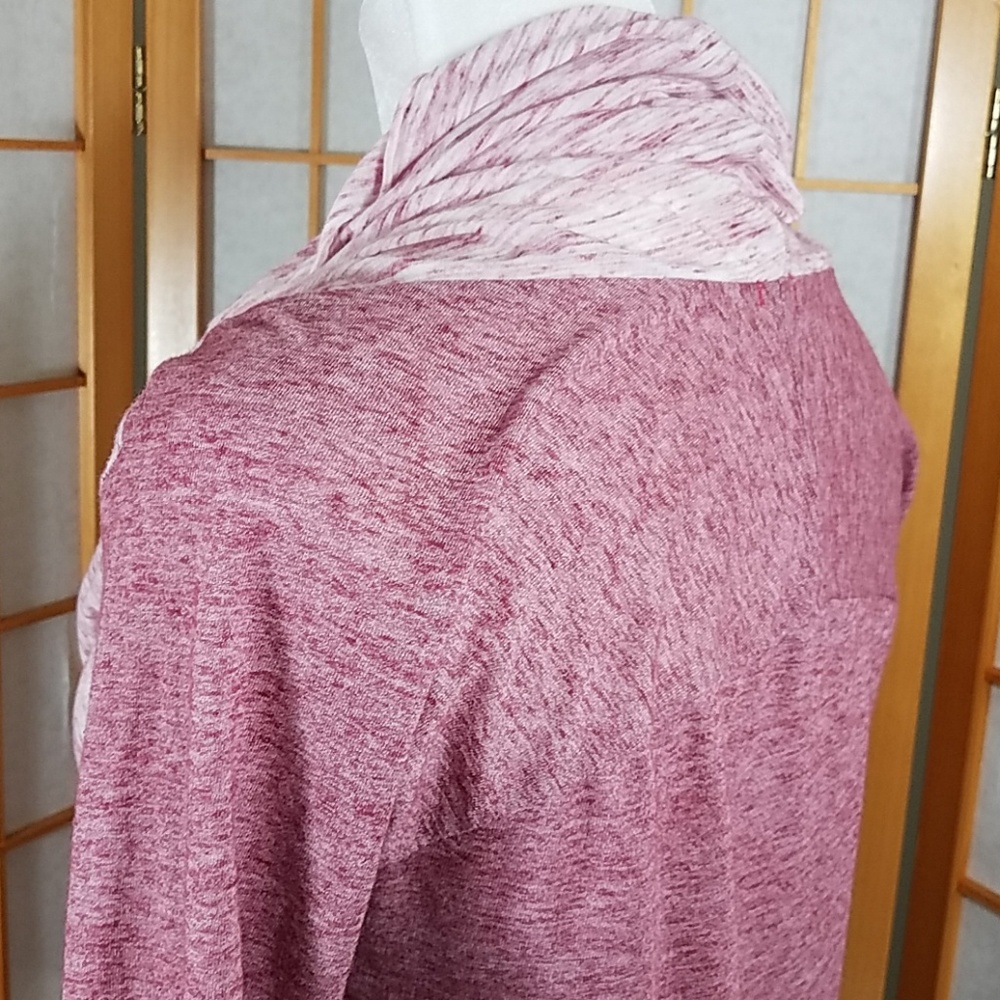 Anthropologie t.la heathered maroon cowl neck top - Picture 6 of 8